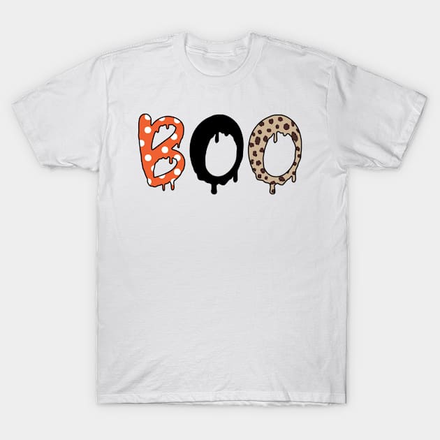 Scary Boo Halloween With Ghost Pattern Halloween Costume T-Shirt by Arts-lf